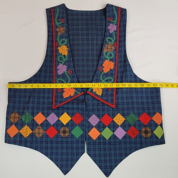 Handmade Fall Harvest Plaid Vest - Picture 11 of 12